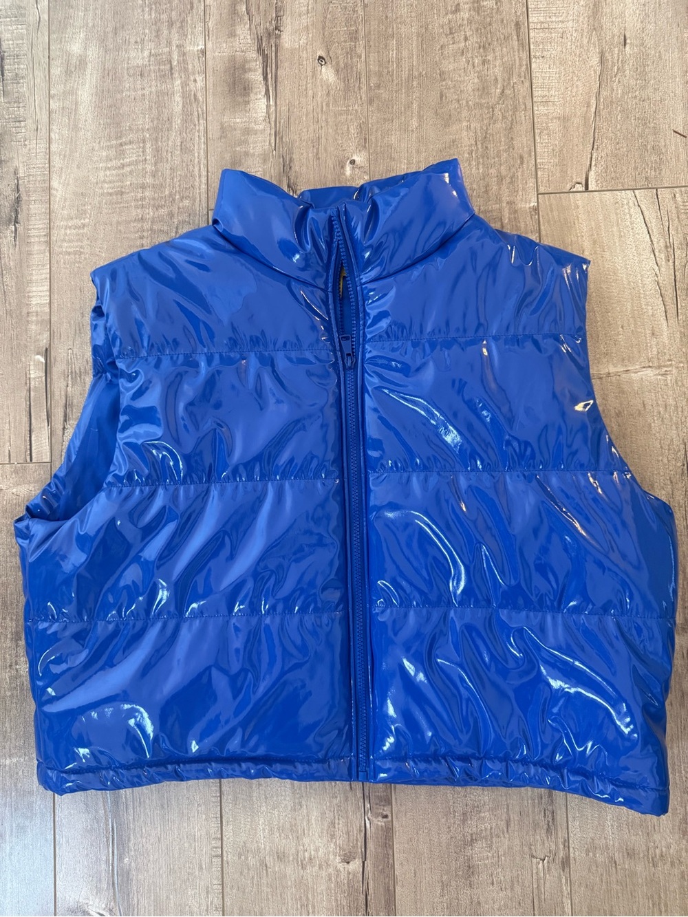 Daisy Shiny Blue Puffer Vest
